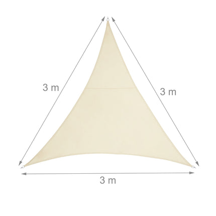 Voile d'ombrage triangulaire en polyester beige