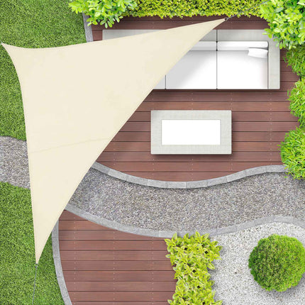 Voile d'ombrage triangulaire en polyester beige