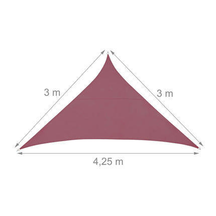 Sonnensegel Polyester dreieckig burgund