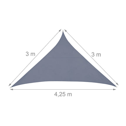 Voile d'ombrage triangulaire en polyester gris foncé