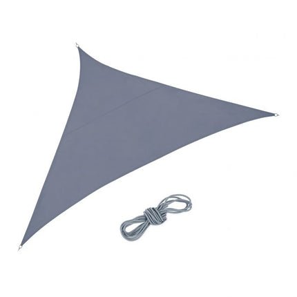 Voile d'ombrage triangulaire en polyester gris foncé