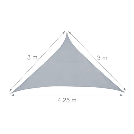 Voile d'ombrage triangulaire en polyester gris clair