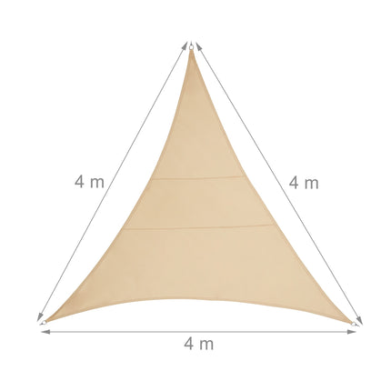 Voile d'ombrage triangulaire en polyester sable