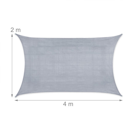 Voile d'ombrage rectangulaire en polyéthylène gris clair