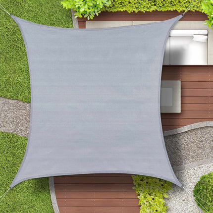 Voile d'ombrage carré en polyéthylène gris clair