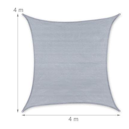 Voile d'ombrage carré en polyéthylène gris clair