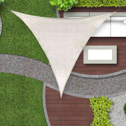 Voile d'ombrage triangulaire en polyéthylène blanc