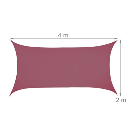 Voile d'ombrage rectangulaire bordeaux
