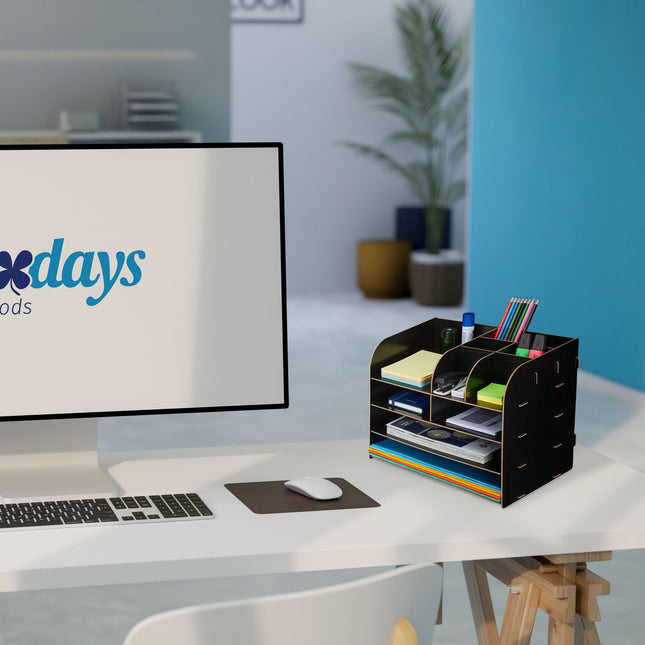 Organiseur de bureau avec compartiments de rangement