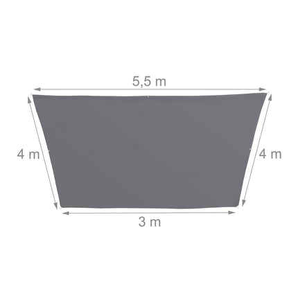 Voile d'ombrage trapézoïdale grise
