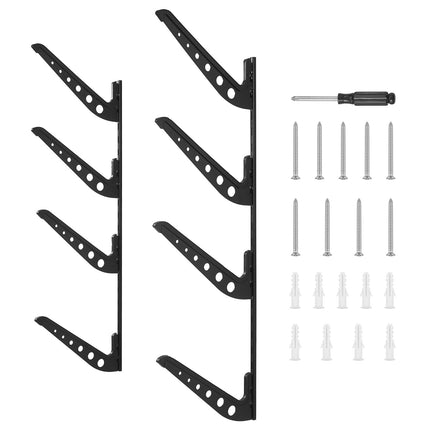 Surfboard Wall Mount Rack, 4-Tier Horizontal Adjustable