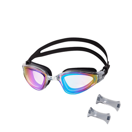 Lunettes de natation, noir/arc-en-ciel, antibuée, protection UV