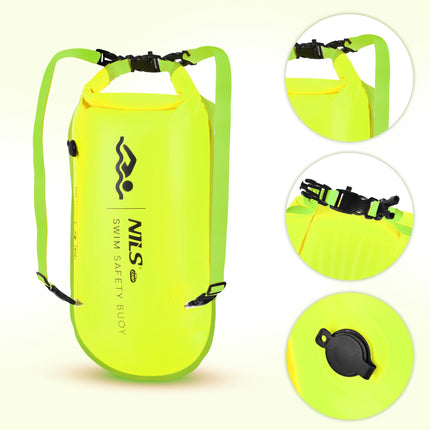 Bouée de sécurité de natation avec sac étanche de 28 L et sac à dos