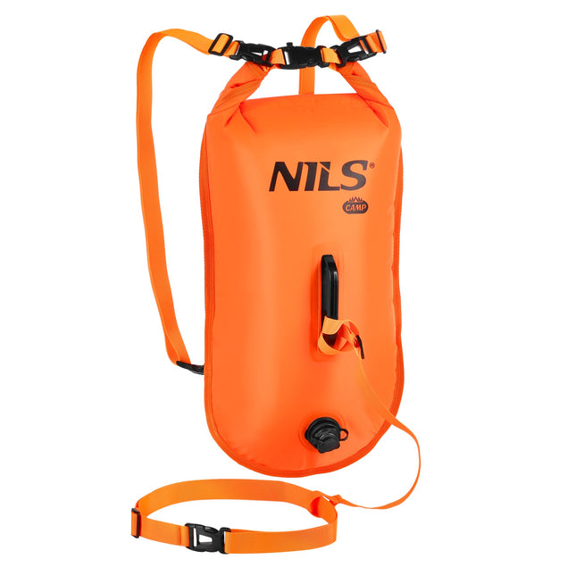 Bouée de sécurité de natation avec sac étanche de 28 L et sac à dos