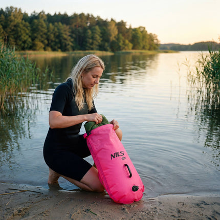 Schwimm-Sicherheitsboje mit 28-Liter-Trockentasche, Rucksack