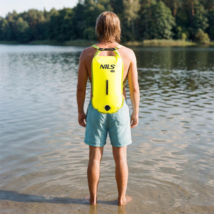 Bouée de sécurité de natation avec sac étanche de 28 L et sac à dos