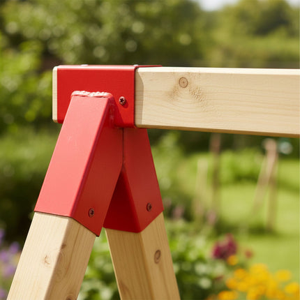Support de balançoire, en forme de A, en acier, poteaux de 90 x 90 mm