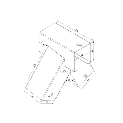 Support de balançoire, en forme de A, en acier, poteaux de 90 x 90 mm