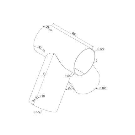 Connecteur pivotant, en forme de A, poteau rond, acier
