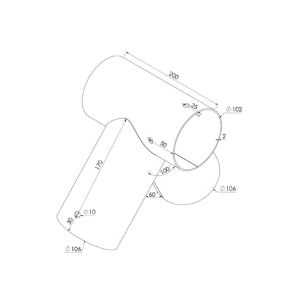 Connecteur pivotant, en forme de A, poteau rond, acier