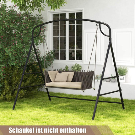 Cadre de balançoire pour banc suspendu, cadre pour balançoire de porche 180 x 133 x 182 cm noir