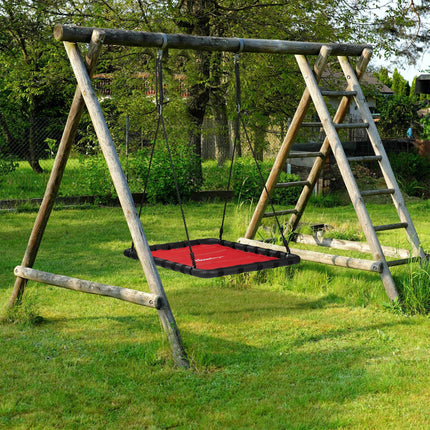 Schaukel mit quadratischem Nest in Rot