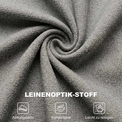 Fauteuil pivotant d'appoint, piètement à 360°, style lin, gris clair