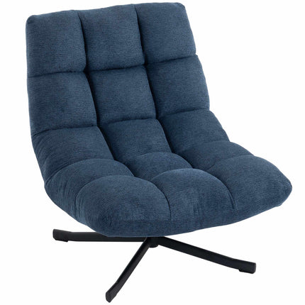 Fauteuil pivotant d'appoint, chenille sans accoudoirs, bleu foncé