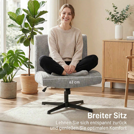 Drehbarer Akzentsessel, Samtbezug, Höhenverstellbar, Grau