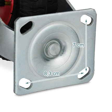 Lot de 2 roulettes pivotantes avec frein et pneus pneumatiques