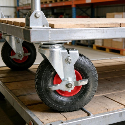Lot de 2 roulettes pivotantes avec frein et pneus pneumatiques