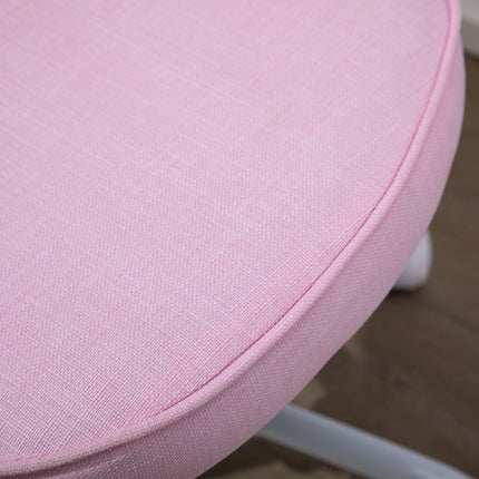 Drehbarer Sessel, Rosa Herzform, höhenverstellbar, Leinenstoff