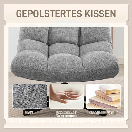 Fauteuil pivotant, sans accoudoirs, assise large, chenille grise