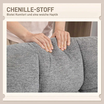Fauteuil pivotant, sans accoudoirs, assise large, chenille grise