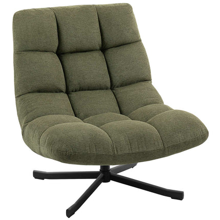 Fauteuil pivotant, assise large, chenille résistante à l'eau, vert