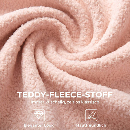 Drehbarer Bürostuhl, rosa Teddyfleece, höhenverstellbar