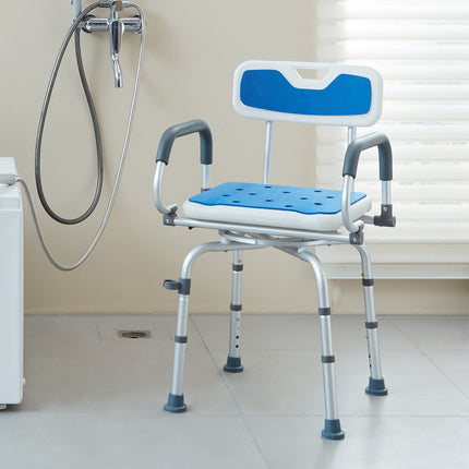 Swivel Shower Chair 360, Adjustable Height, 400 lb Capacity