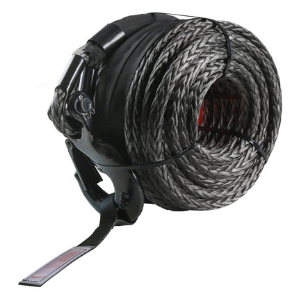 Synthetic Winch Rope 3/8 in x 85 ft, Hook and Sleeve