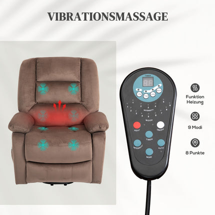 Elektrischer Relaxsessel mit Aufstehhilfe, Massage und Heizung