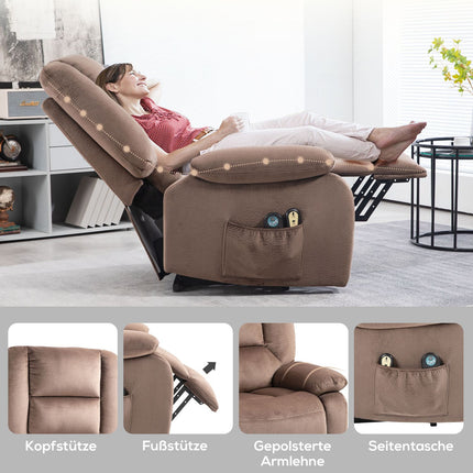 Elektrischer Relaxsessel mit Aufstehhilfe, Massage und Heizung