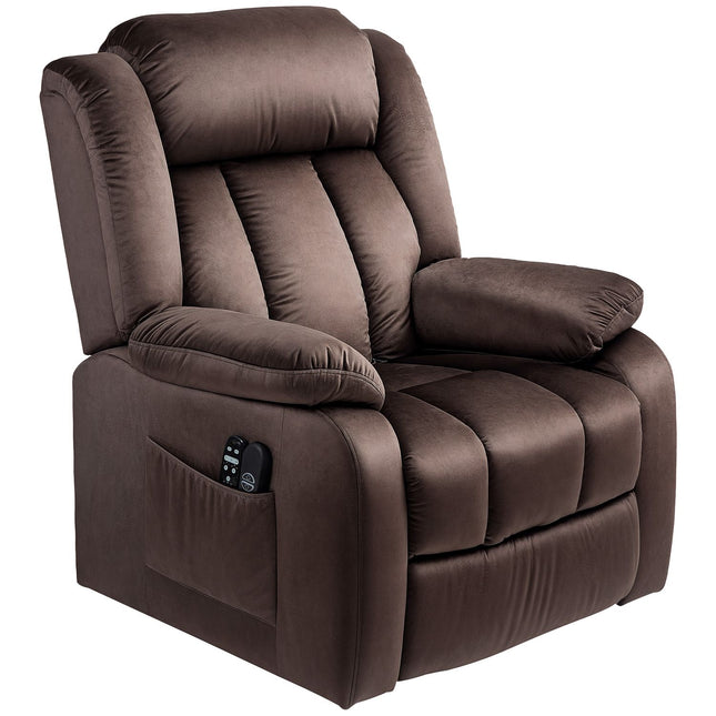 Elektrischer Relax-TV-Sessel mit Massage und Heizung, braun