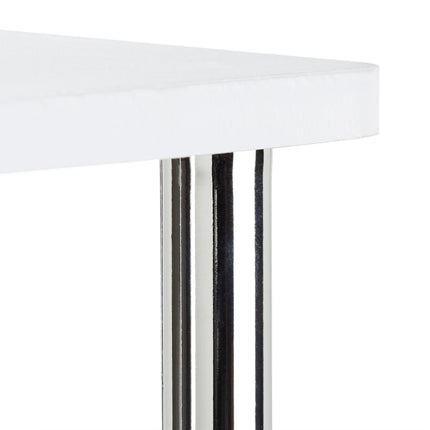 Meuble TV blanc à roulettes