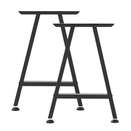 Table Legs, Trapezoid Steel, 740x550 mm, Black, 2-Pack