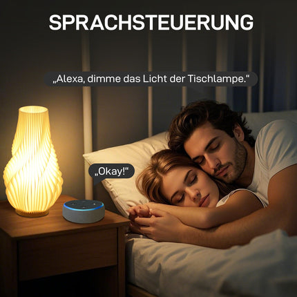 Lampe de table, lampe de table LED intelligente avec abat-jour en forme de fleur imprimé en 3D, application/commande vocale, synchronisation musicale, lampe de chevet à intensité variable avec Alexa et Google Assistant, blanc Aosom