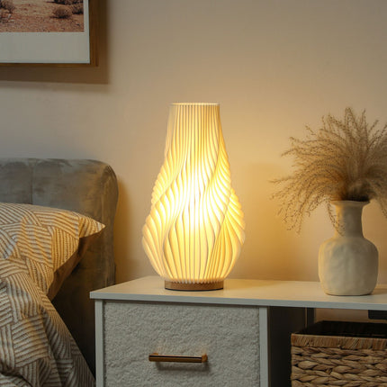 Lampe de table, lampe de table LED intelligente avec abat-jour en forme de fleur imprimé en 3D, application/commande vocale, synchronisation musicale, lampe de chevet à intensité variable avec Alexa et Google Assistant, blanc Aosom