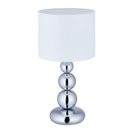 Tischleuchte mit Kugeln silber