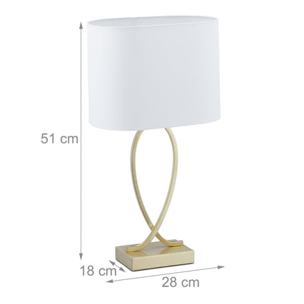 Lampe de table avec abat-jour en tissu doré