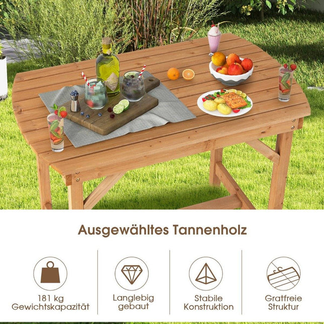 Table de salle à manger de terrasse en bois de sapin 100 x 60,5 x 75 cm naturel