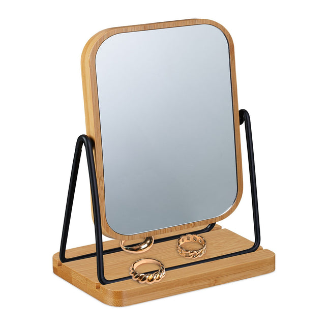 Miroir de table avec cadre en bambou