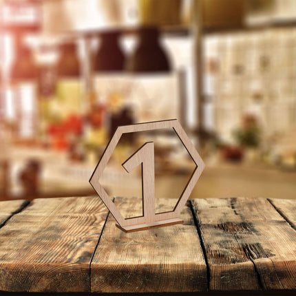 Numéro de table de mariage hexagonal 1-20